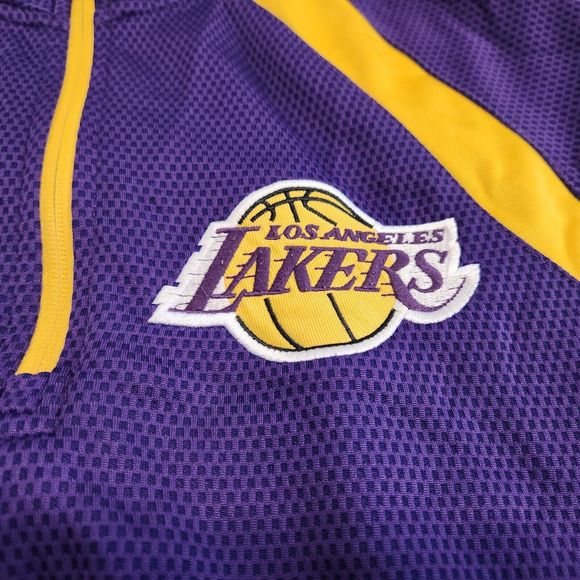 Los Angeles Lakers Sweater Youth Large Purple Yellow 1/4 Zip G-III By Carl Banks - Picture 4 of 13